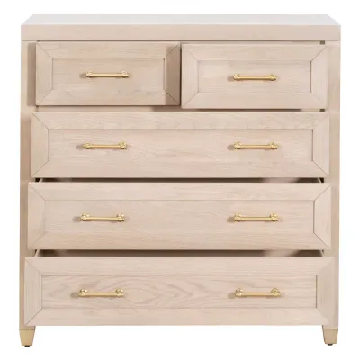 Stella 5-Drawer High Chest Light Honey Oak