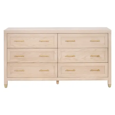 Stella 6-Drawer Double Dresser Light Honey Oak