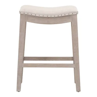 Harper Natural Gray Ash Performance Bisque French Linen Counter Stool