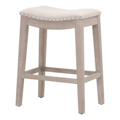 Harper Natural Gray Ash Performance Bisque French Linen Counter Stool