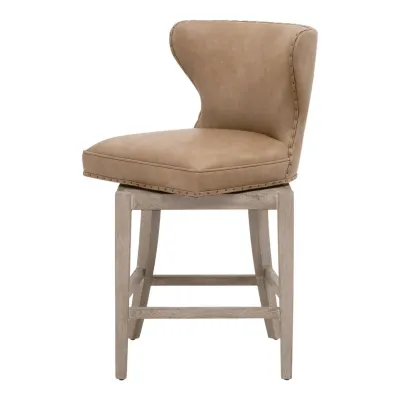 Milton Swivel Counter Stool - Ivanhoe Toast, Natural Gray Ash