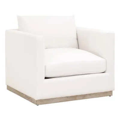 Siena Plinth Base Sofa Chair LiveSmart Machale-Ivory, Natural Gray Oak