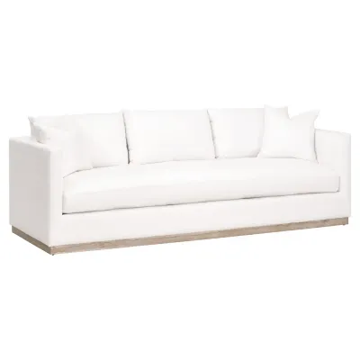 Siena 96" Plinth Base Sofa LiveSmart Machale-Ivory, Natural Gray Oak