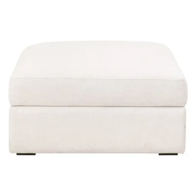 Daley Modular Storage Ottoman Performance Textured Cream Linen, Espresso