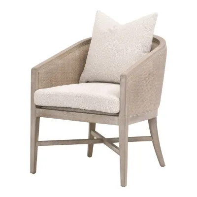 McGuire Natural Gray Oak & Cane LiveSmart Gellar-Linen Arm Chair