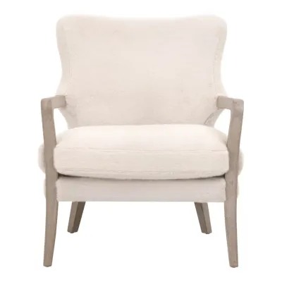 Calvin Varley Cream Natural Gray Oak Club Chair