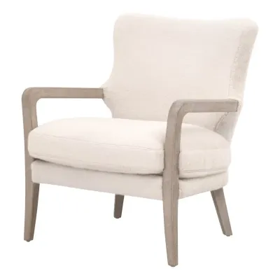 Calvin Varley Cream Natural Gray Oak Club Chair