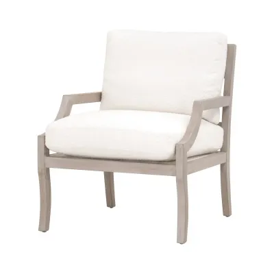 Stratton Club Chair Performance Boucle Snow, Natural Gray Beech