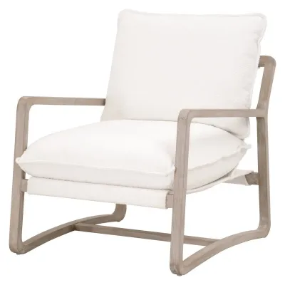 Hamlin Club Chair Performance Boucle Snow, Natural Gray Oak