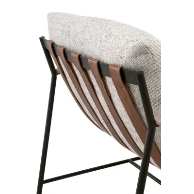 Brando Club Chair Howell Natural, Chestnut Top Grain Leather, Natural Gray Oak, Black Iron