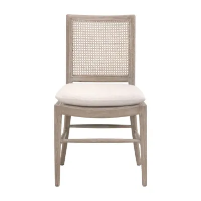 Blume Dining Chair, Set of 2 - Performance Textured Cream Linen, Natural Gray Oak, Cane