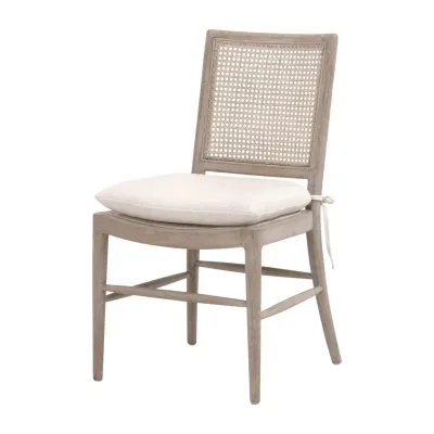 Blume Dining Chair, Set of 2 - Performance Textured Cream Linen, Natural Gray Oak, Cane