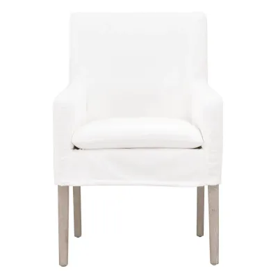 Drake Slipcover Arm Chair LiveSmart Peyton-Pearl, Natural Gray Oak