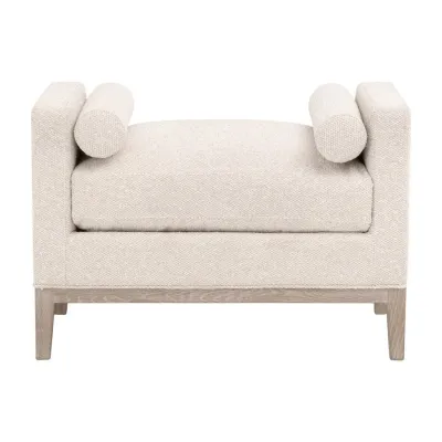 Keaton Natural Gray Oak LiveSmart Gellar-Linen Upholstered Accent Stool
