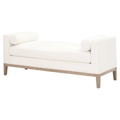 Keaton Upholstered Bench LiveSmart Peyton-Pearl, Natural Gray Oak