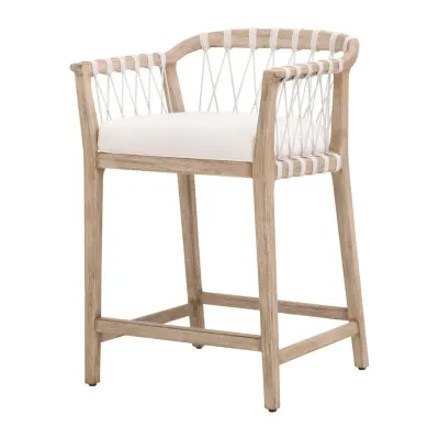 Pacific White Speckle Flat Rope LiveSmart Peyton-Pearl Natural Gray Mahogany Counter Stool