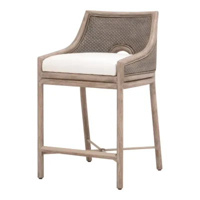 Adamo Counter Stool - French Gray Cabana Loom, LiveSmart Peyton-Pearl, French Gray Mahogany