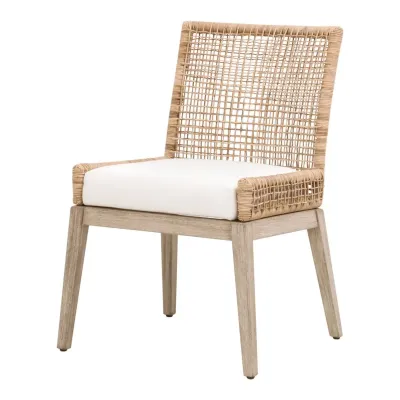 Seaside Dining Chair, Set of 2 - Natural Rattan, LiveSmart Peyton-Pearl, Natural Gray Mahogany