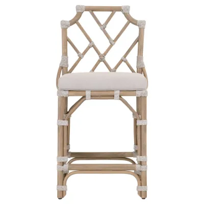 Bayview Counter Stool Old Gray Rattan Pumice White Taupe