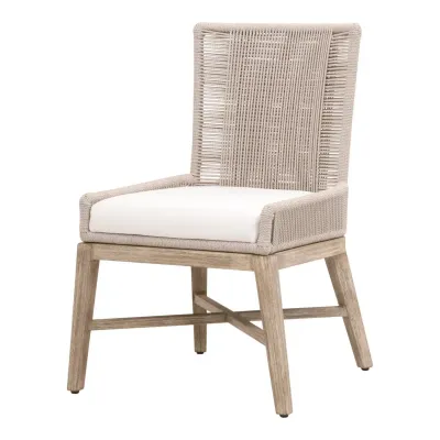 Overlay Dining Chair, Set of 2 - Oyster Twist Rope, LiveSmart Peyton-Pearl, Natural Gray Mahogany