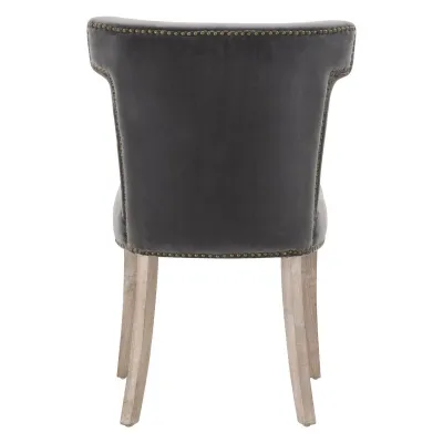 Celina Dining Chair Dark Dove Velvet, Natural Gray Oak