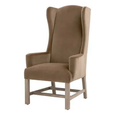 Bennett Arm Chair - Caramel Velvet, Natural Gray Oak