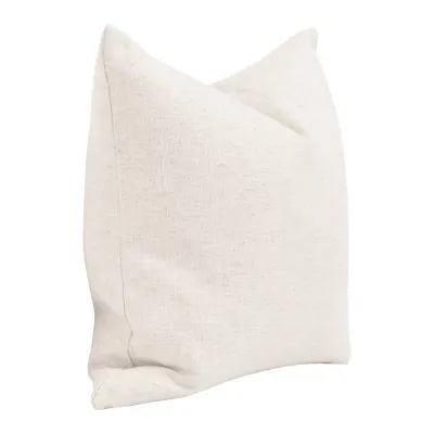 The Basic 22" Essential Pillow, Set of 2 Performance Textured Cream Linen