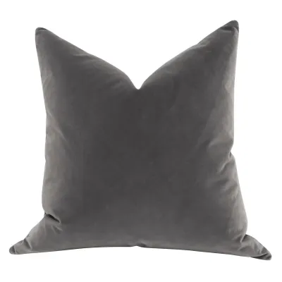 The Basic Dark Dove Velvet Essential Euro Pillow 26" Set of 2