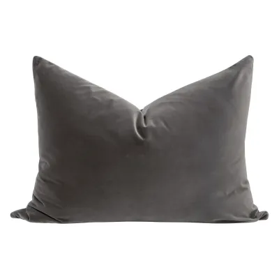The Basic Dark Dove Velvet Essential Dutch Pillow 34" Set of 2