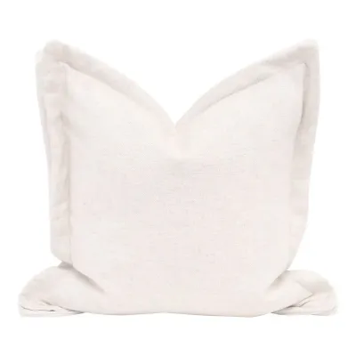 The Little Bit Country LiveSmart Machale-Ivory Flange Performance Textured Cream Linen Essential Pillow 22" Set of 2
