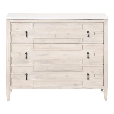 Emerie Entry Cabinet White Wash Pine, White Quartz