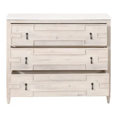 Emerie Entry Cabinet White Wash Pine, White Quartz