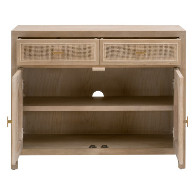 Cane Media Cabinet Smoke Gray Oak, Smoke Gray Cane