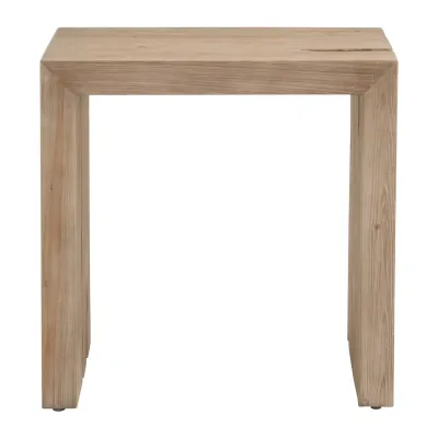 Reed End Table Smoke Gray Pine