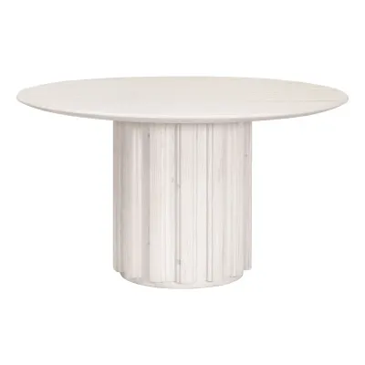 Roma 54" Round Dining Table White Wash Pine