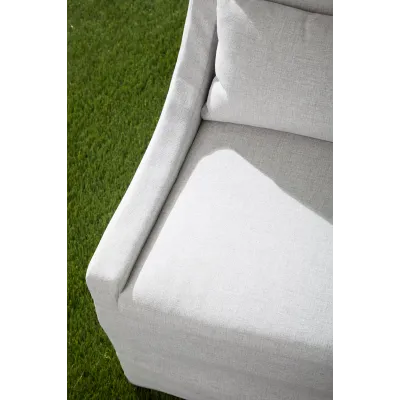 Adele Outdoor Slipcover Dining Chair Performance Blanca, Gray Teak Indoor/Outdoor