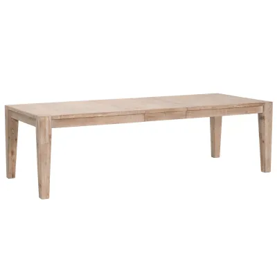 Canal Extension Dining Table Smoke Gray Pine, Brushed Gold Inlay