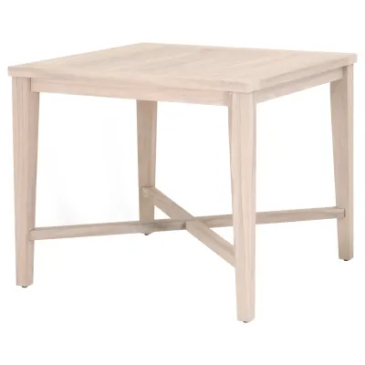 Carmel Outdoor 42" Square Counter Table Gray Teak Indoor/Outdoor