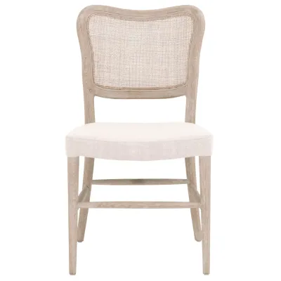 Cela Dining Chair, Set of 2 Bisque, Natural Gray Oak, Natural Gray Cane