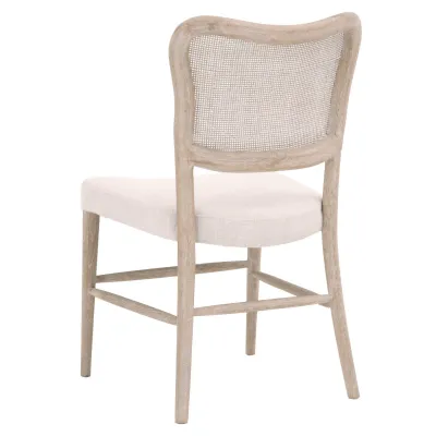 Cela Dining Chair, Set of 2 Bisque, Natural Gray Oak, Natural Gray Cane