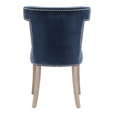 Celina Dining Chair Denim Velvet, Natural Gray Oak