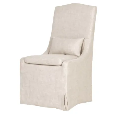 Colette Slipcover Dining Chair, Set of 2 Performance Bisque French Linen