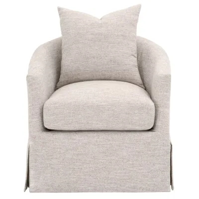 Faye Slipcover Swivel Club Chair Mineral Birch