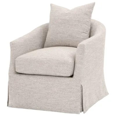 Faye Slipcover Swivel Club Chair Mineral Birch