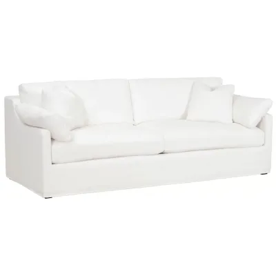 Lena 95" Slope Arm Slipcover Sofa LiveSmart Peyton-Pearl, Espresso