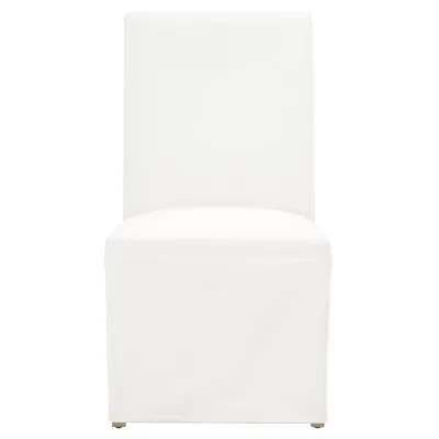 Levi Slipcover Dining Chair, Set Of 2 Livesmart Peyton-Pearl, Natural Gray Birch