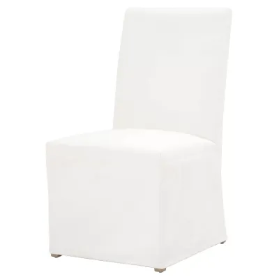Levi Slipcover Dining Chair, Set Of 2 Livesmart Peyton-Pearl, Natural Gray Birch