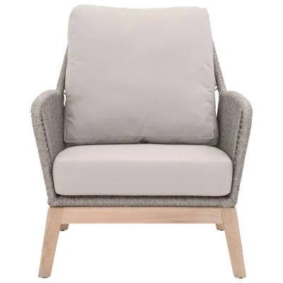 Loom Outdoor Club Chair Platinum Rope, Performance Smoke Gray, Gray Teak Indoor/Outdoor