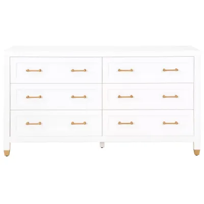 Stella 6-Drawer Double Dresser Matte White