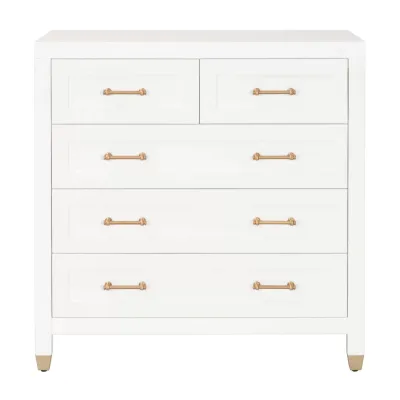 Stella 5-Drawer High Chest Matte White
